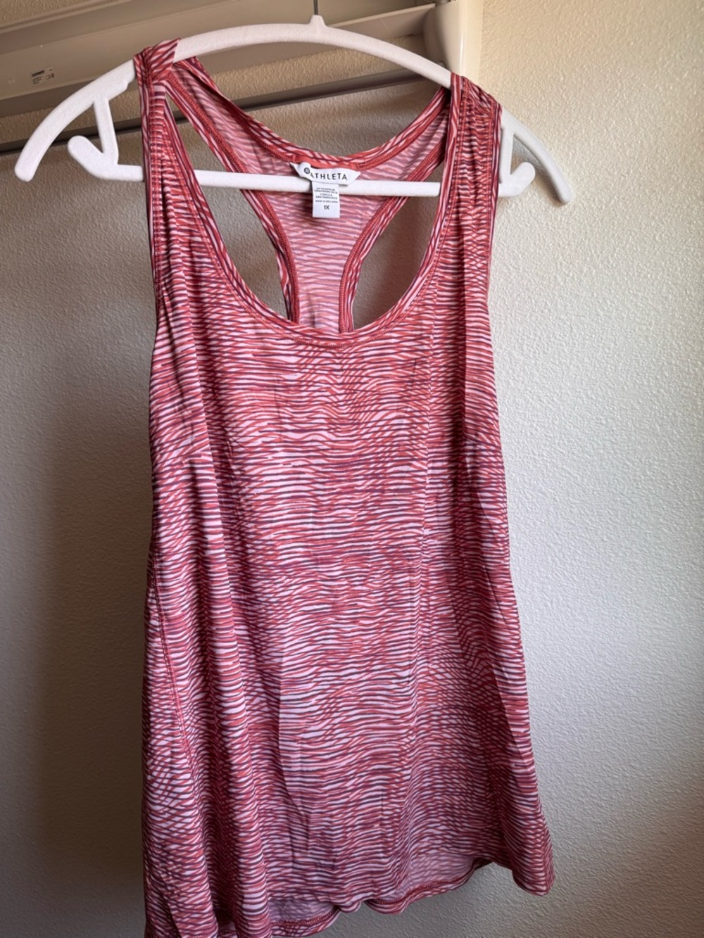 Athleta Red-White Striped Racerback Tank size 1X